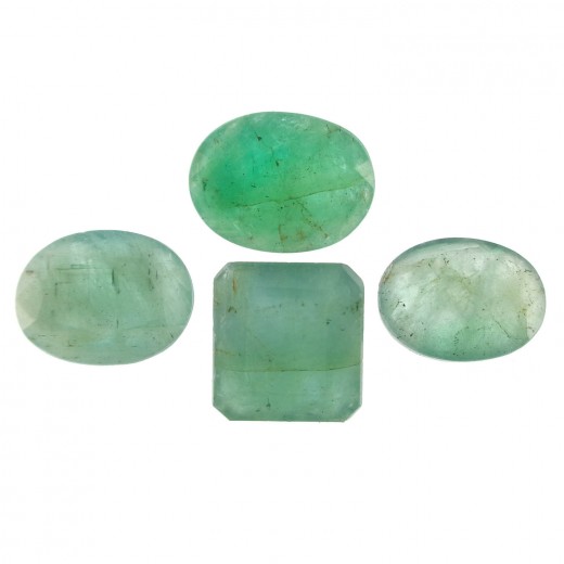 Green Emerald – 16.99 Carats (Ratti-18.77) Panna ~ 4 Pcs Seller Pack